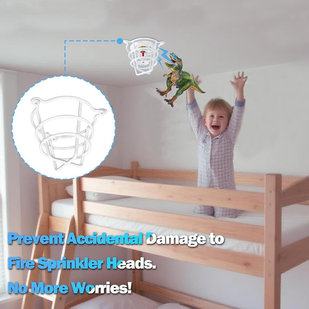 Easy Install 2 Pack Iron Fire Sprinkler Guards - Protects from Accidental Damage