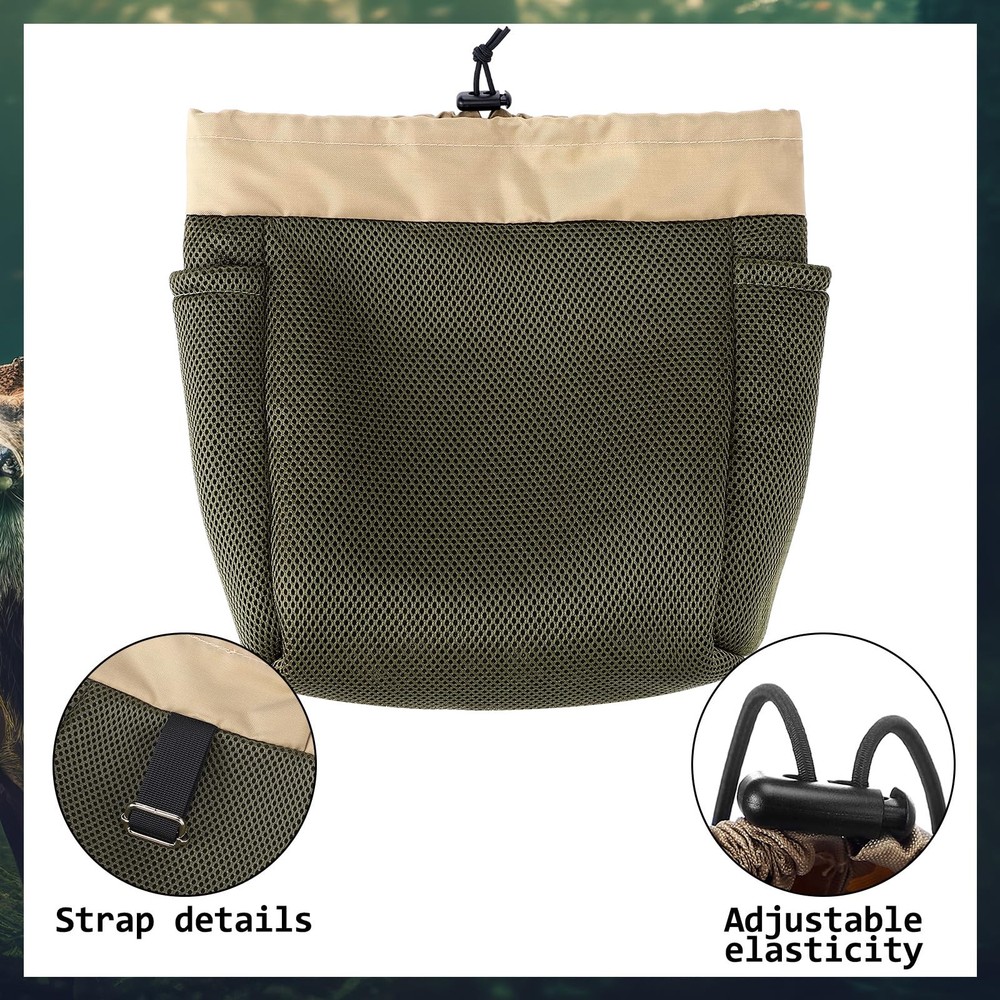 2 Pcs Saddle Hunting Dump Bag Saddle Pouches with Drawstring Closure Mesh Bag...