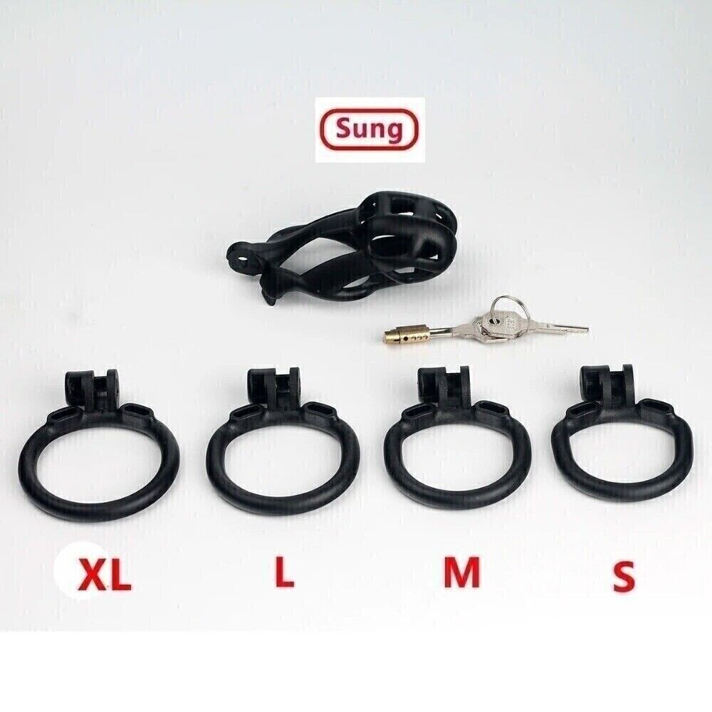 Male Chastity Cage Belt Silicone Device Delay Ejaculation Scrotum Squeeze Ring