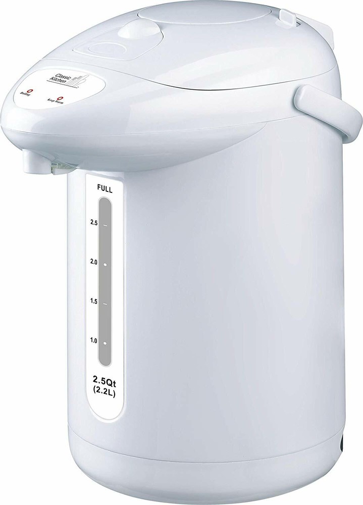 Classic Kitchen CK220W 2.5QT (2.2L) Electric Kettle/Hot Water Pump Pot NEW