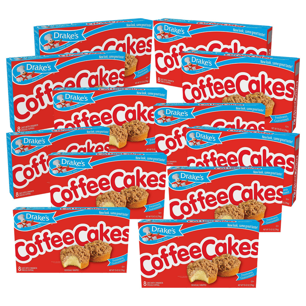 Drake's Coffee Cakes, 12 boxes, 96 Individually Wrapped Breakfast Pastries