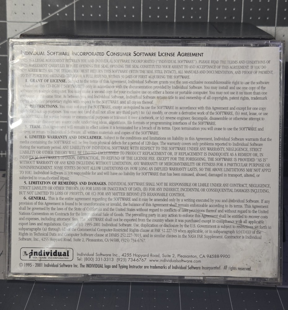 New from "Individual" Sealed Software PC CD Rom Typing Instructor Deluxe