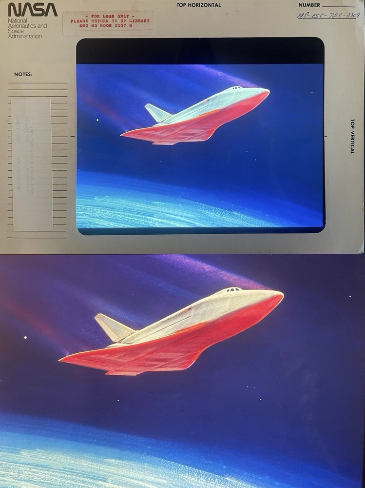 1972 NASA KSC Shuttle Orbiter Reentry Heat Shield Presentation Transparency
