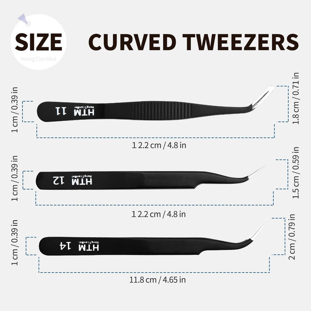 7Pcs Precision Micro Tweezers Set, Anti-Static Stainless Steel, 3 Sharp Pointed