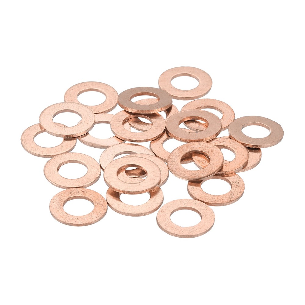 14pcs Copper Flat Washers M8x16x1mm Sealing Ring Plug Gaskets