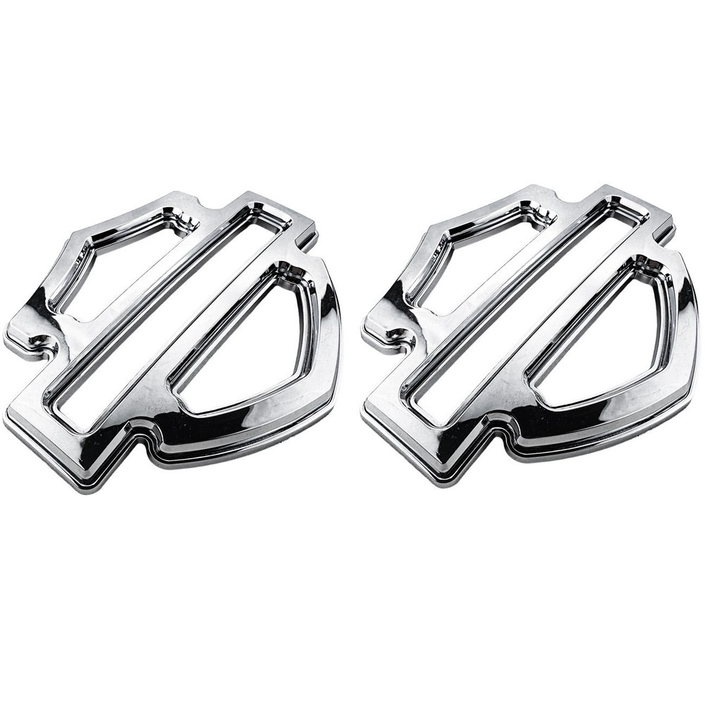 2Pcs Set Silver Chrome Double Layer CVO Custom Tank Emblems Badges 5 or 6 Gal
