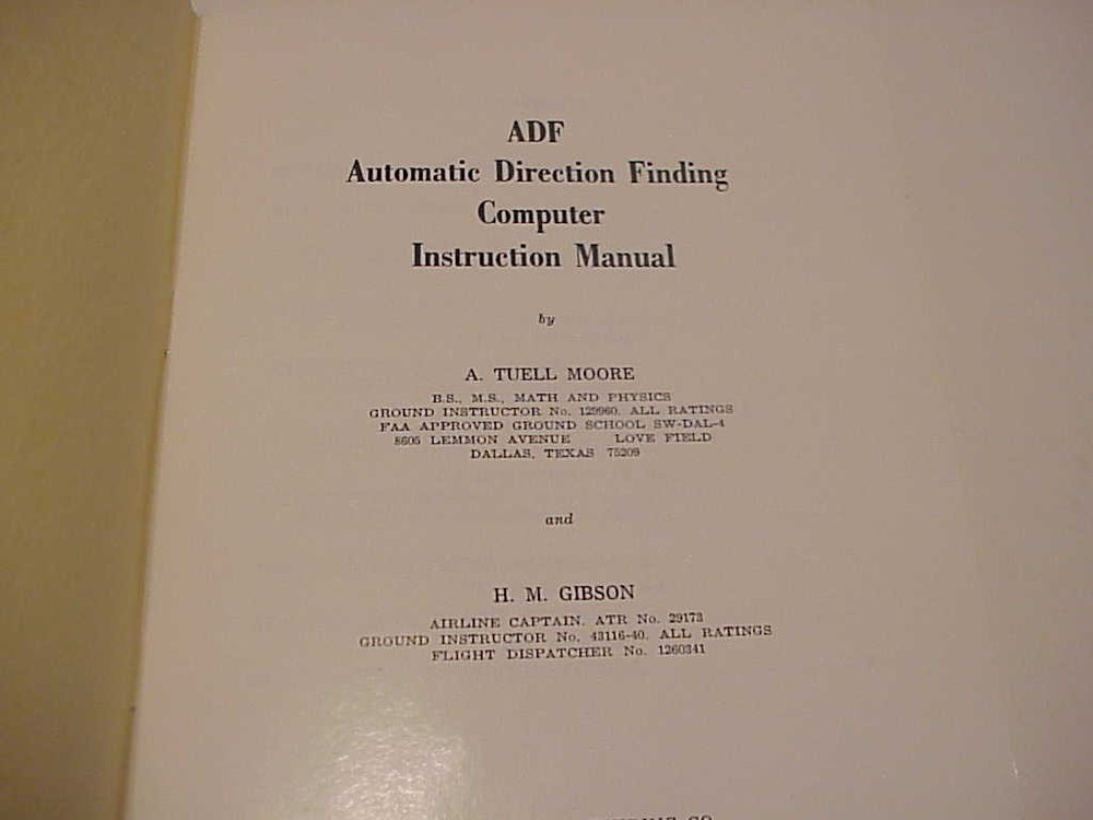 MAG ADF COMPUTER MAG MFG CO. COPYRIGHT 1962 INSTRUCTION MANUAL