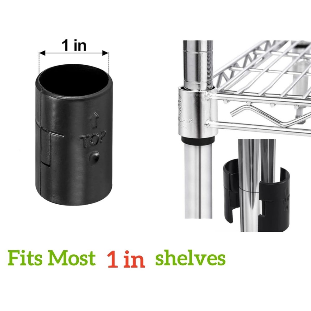 24 Pcs 1 Inch Wire Shelving Lock Clips Replacement Sleeves for Wire Shelving