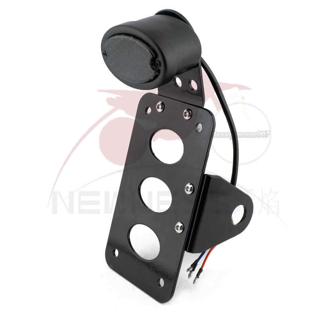 Motorcycle Side Mount License Plate Bracket Holder LED Tail Light For Harley