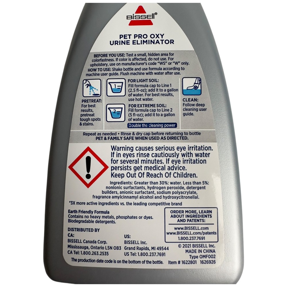 2 Pack Bissell Pet Stain Odor Urine Eliminator Carpet Cleaner Solution 8oz Oxy