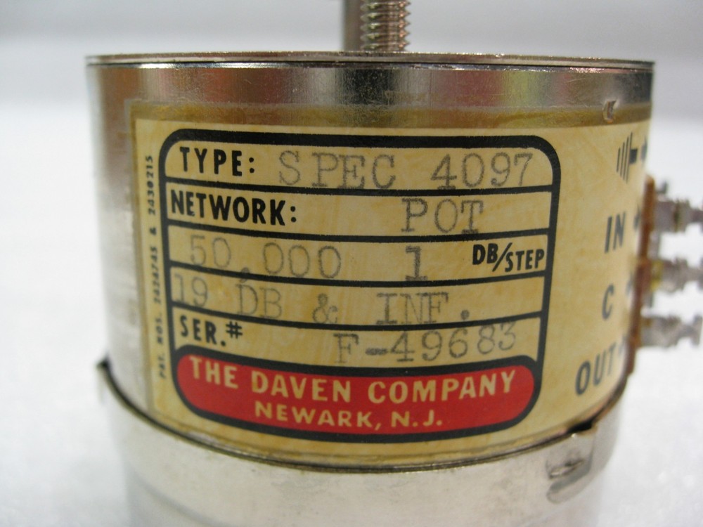 Daven CP-251-S SPEC 4097 50k Ohm 1 dB Per Step 19 dB Attenuator - Quantity (3)