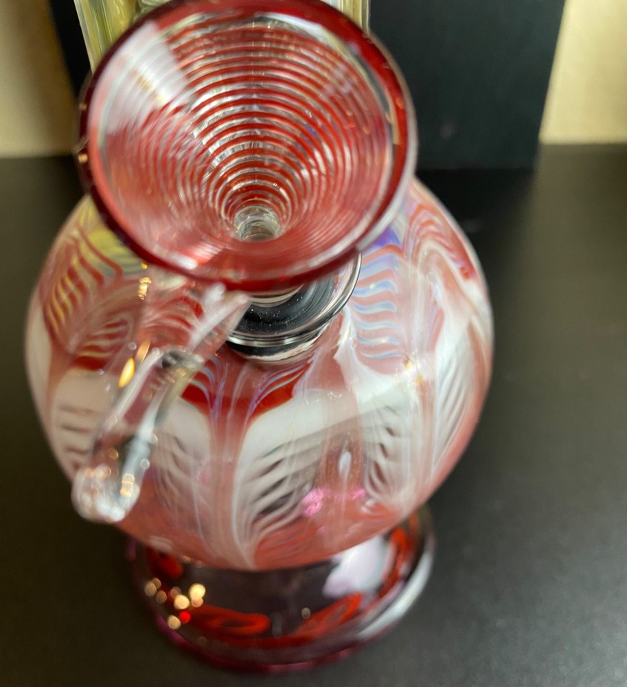 Green Glass Water Pipe 12” Tall & 1.5” diameter with 9mm Pull Bowl