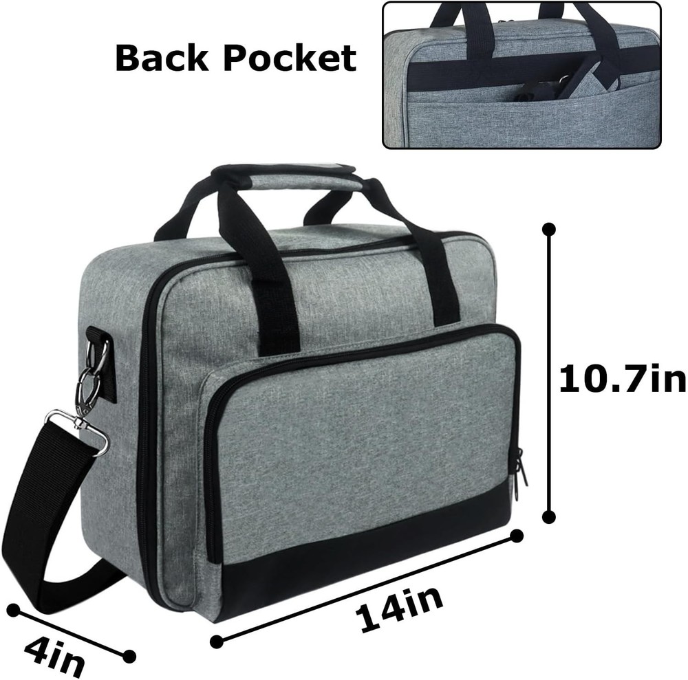 Projector Carrying Case with Accessories Storage Pockets and Adjustable Shoulder