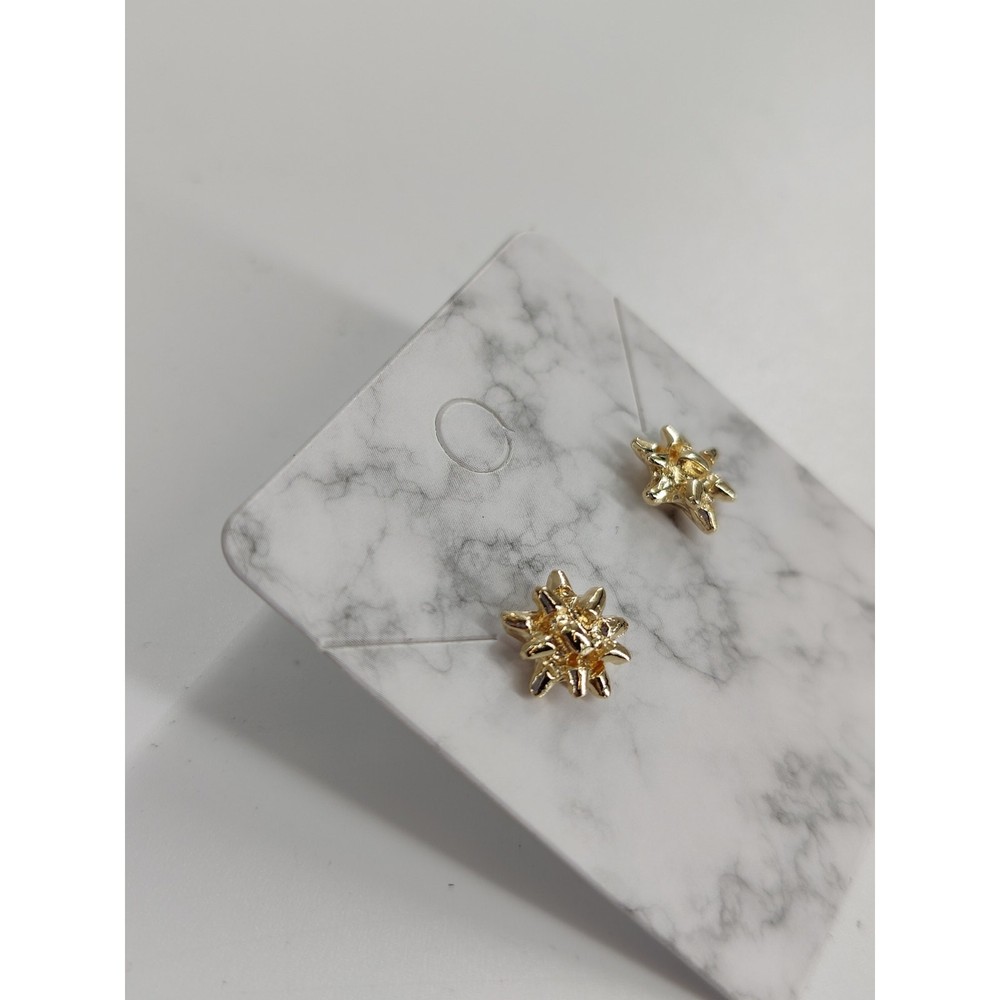 Gold Starburst Stud Earrings