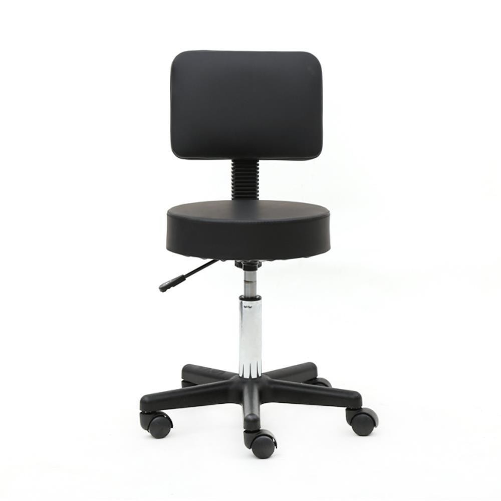 Rolling Salon Stool w/ Backrest Massage Spa Chair Support Adjustable Height