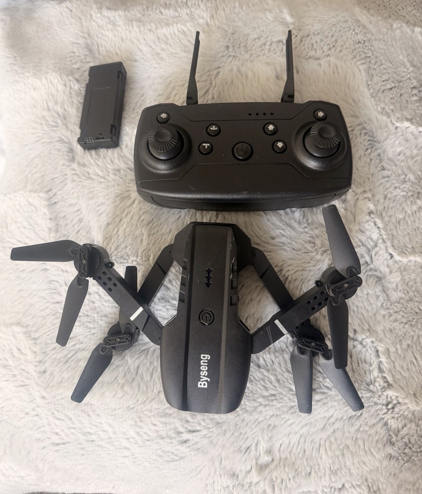 Byseng Foldable Electric Quadcopter Drone with Remote Control & Case