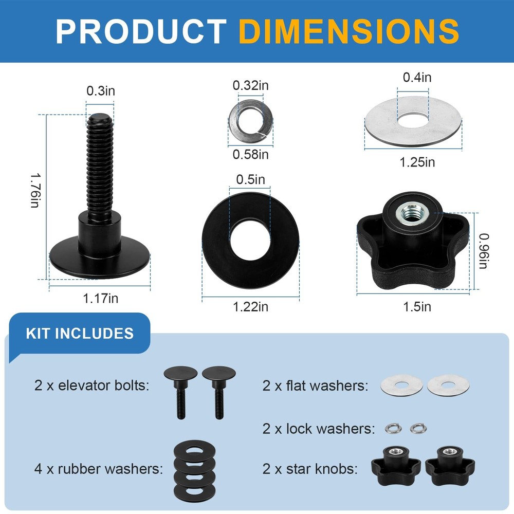 254A0001 Tonneau Cover Clamp Service Kit, Elevator Bolt Assembly, Replacement...