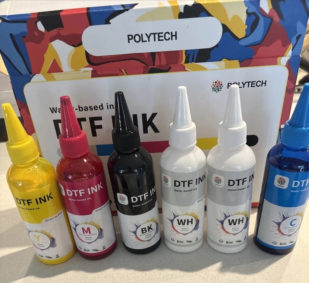 Polytech DTF Ink 600ML (100ML X 6) 6 Bottles Total