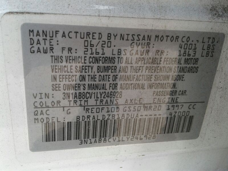 Driver Left Sun Visor Vanity Mirror Fits 20 SENTRA 111753