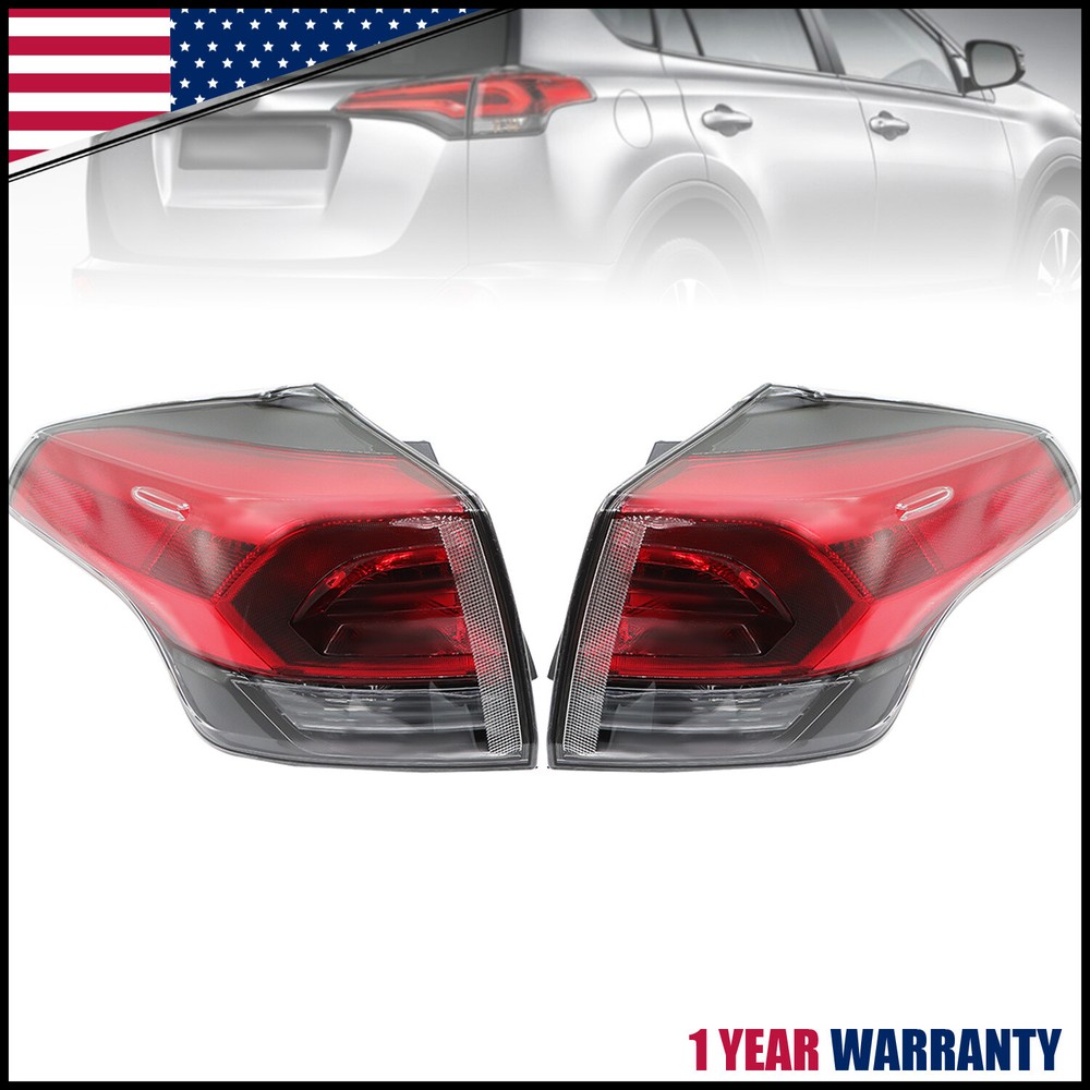 Pair For Toyota RAV4 2016-18 Left&Right Side Tail Light Outer Rear Lamp Halogen