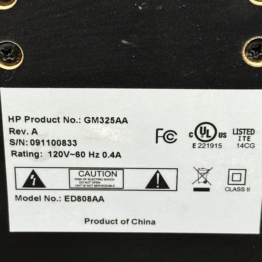 HP ED808AA 60w 3 PC Computer Speaker System w/ Powered Subwoofer & Wired Remote