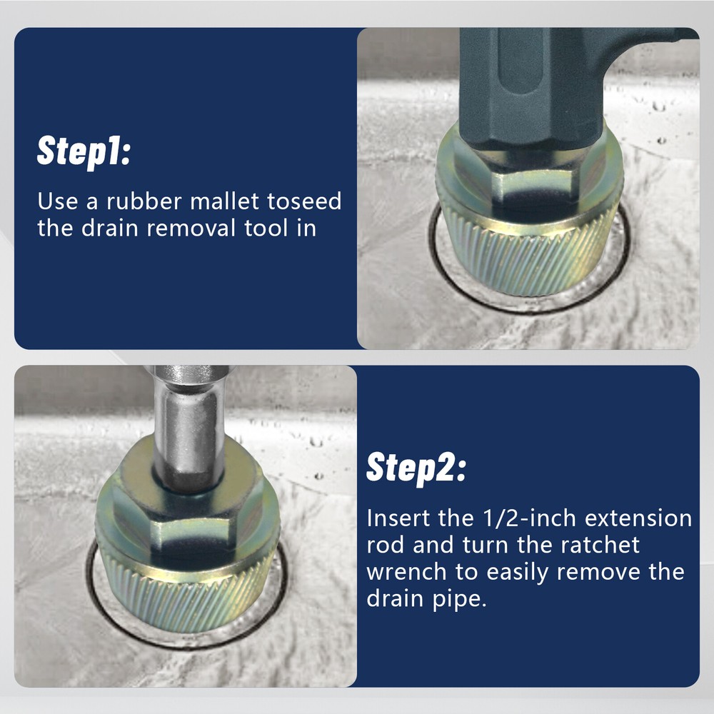 Colourful Galvanized 1.5'' Tub Drain Extractor with 1/2'' Socket Bathtub Remover