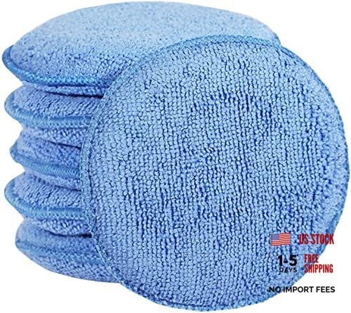 Microfiber Wax Applicator Pads, Car Wax Applicator, Buffing & Detail Blue