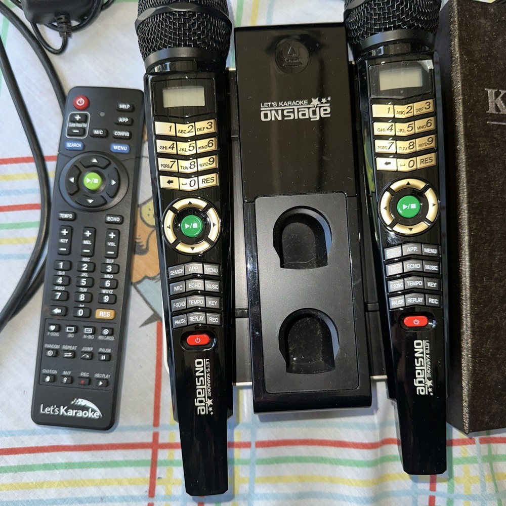 Enter Tech On Stage Wireless Let's Karaoke System Power Adapter 2 Mics Handbook