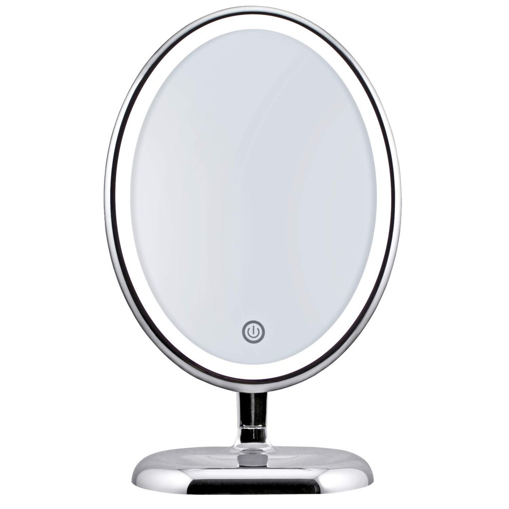 Oval Personal Makeup Mirror with Lights - Magnifying Mirror Light for Table T...