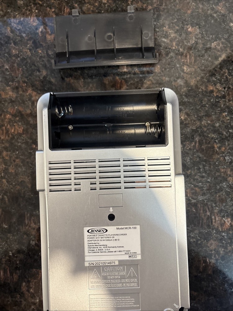 Jensen MCR-100 Cassette Player & Recorder (Only) - Silver/Black Tested And Works