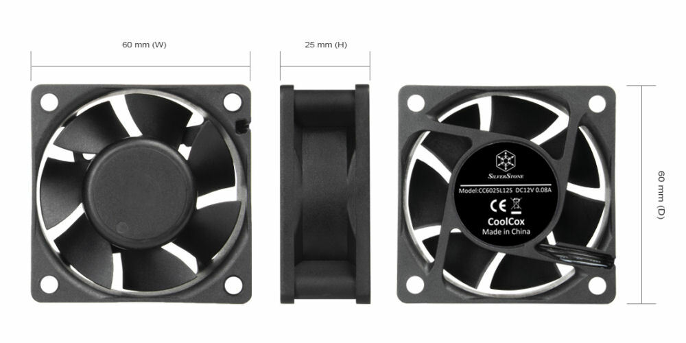 Silverstone SST-FTF6025B High Performance Tiny Form Factor Fan 60mm HDB Fan