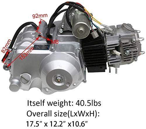 125cc Semi Auto Engine Motor 3 Speed +Reverse Complete Motor Electric 110cc 70cc