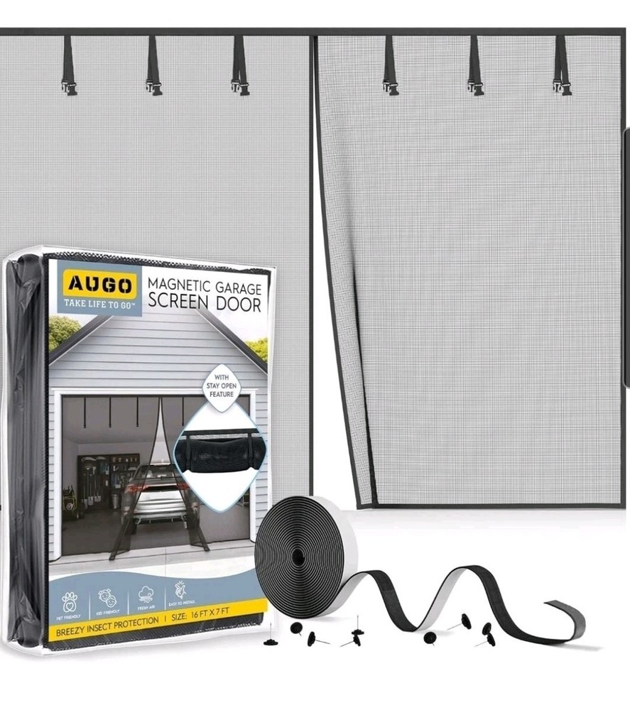 Magnetic garage door screen