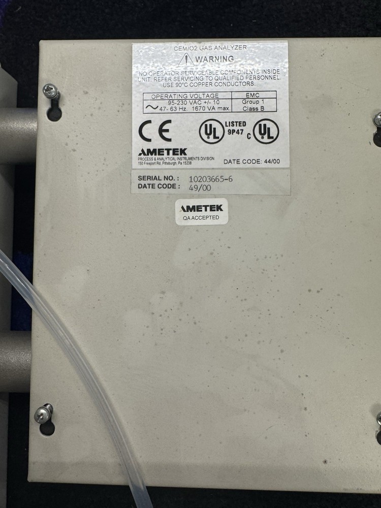 Ametek Thermox CEM/O2 Gas Analyzer