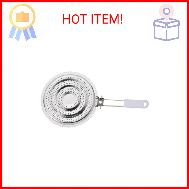 HIC Kitchen Heat Diffuser Reducer Flame Guard With Removable Handle, Stainless S