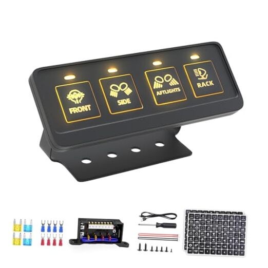 4 Gang Wireless Switch Panel, Waterproof Offroad wireless 4 gang switch panel