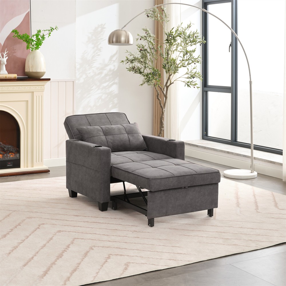 Convertible Sleeper Sofa Bed 3-in-1 Multi-Function Folding Sofa Bed w/ USB Ports