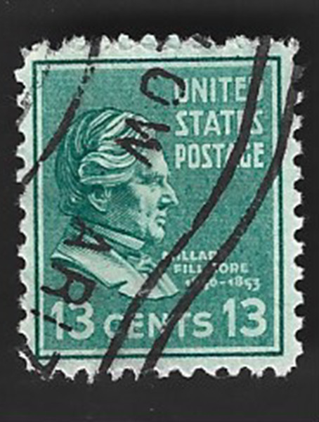 Scott# 818 13c Millard Fillmore with Machine Cancel - (A-2)
