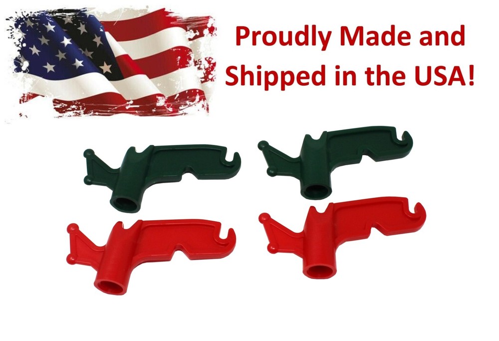 Green & Red Plastic Utility Handy Hook - Screw On Pole Attachment Hook- 2 Kit
