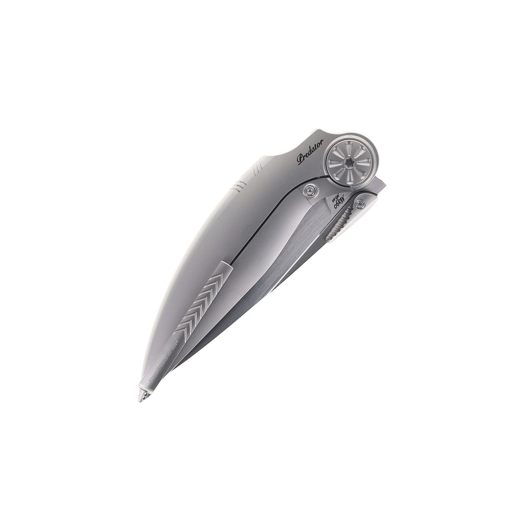Rike Knife Predator Folding Knife Titanium Handle M390 Plain Edge