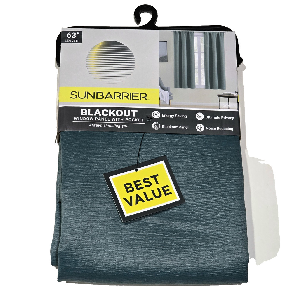 Sunbarrier Blackout Window Panel With Pocket Dover Teal 37x63in