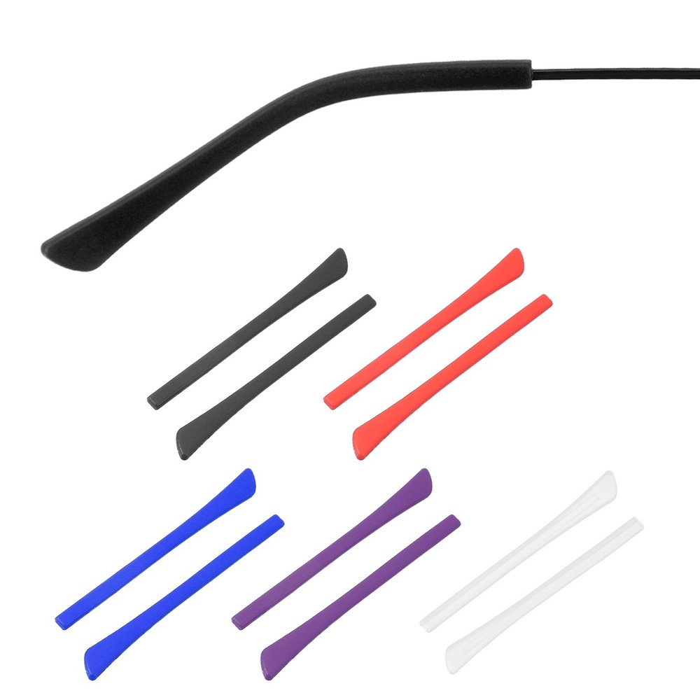 5 Pairs Fits 1x2mm Rectangle Silicone Eye Glass Temples, Multicolor