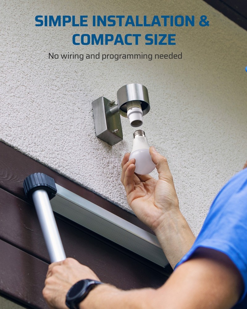 DEWENWILS Light Sensor Socket E26/E27 Socket Adapter for Incandescent/CFL/LED