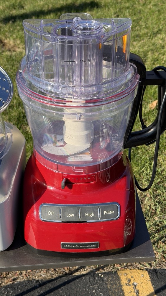 KitchenAid Red Food Processor w/ Accessories Discs Storage Case Tested