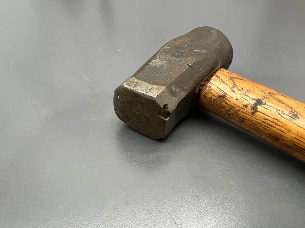 (H1) VINTAGE BLACKSMITH FORMING HEAD HAMMER INVERTED HEAD - SHORT HANDLE
