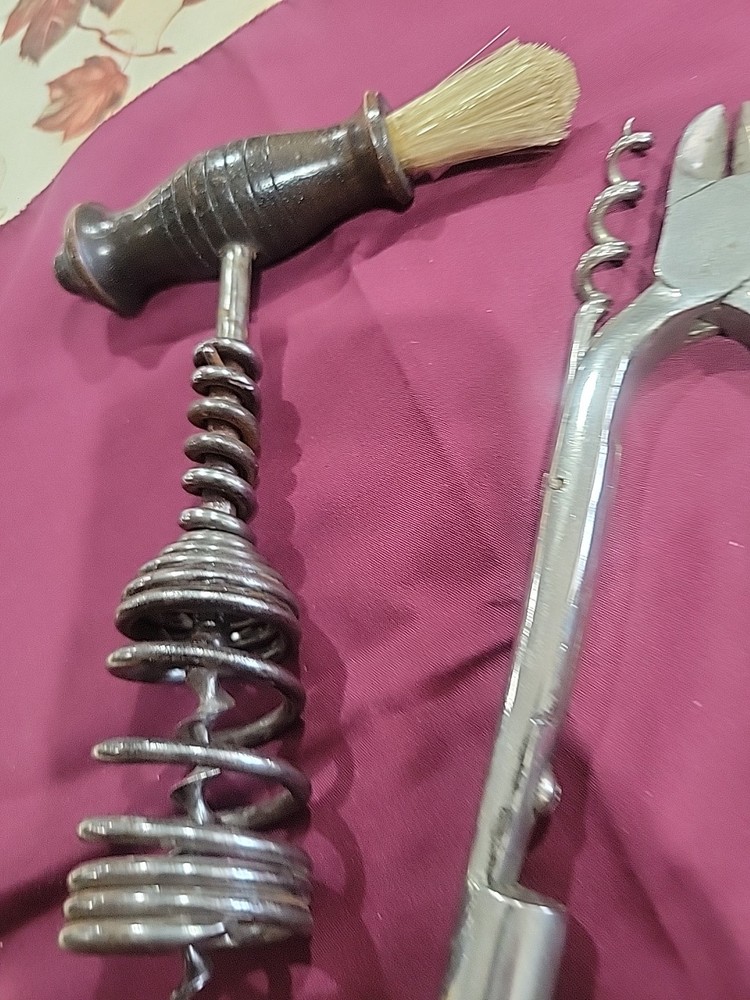 2 Old Henshall Style Corkscrew Brush Unmarked Expellers