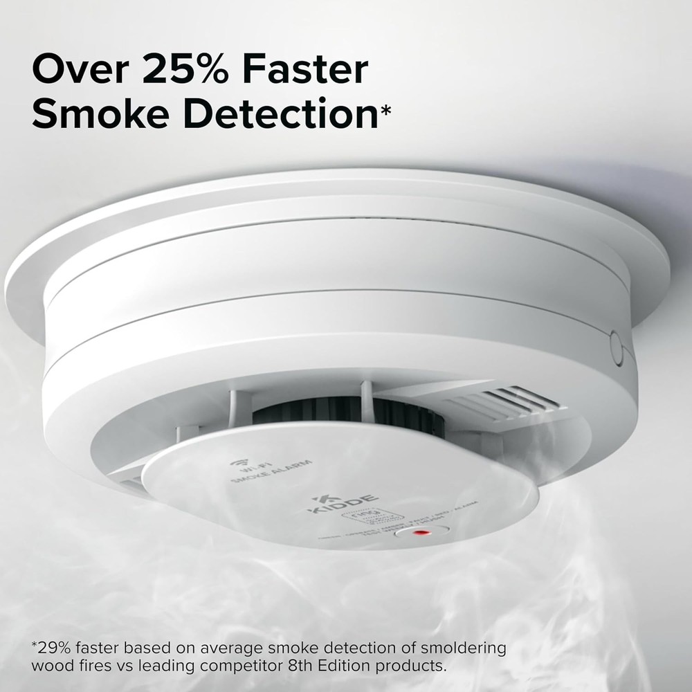 Kidde Smart Smoke and Carbon Monoxide Detector, Ring App Enabled
