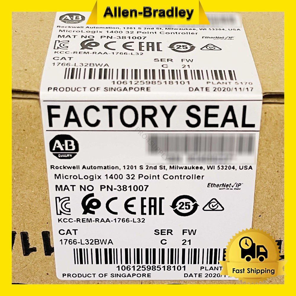 AB 1766-L32BWA SER C MicroLogix 1400 32 Point Controller AB 1766L32BWA PLC