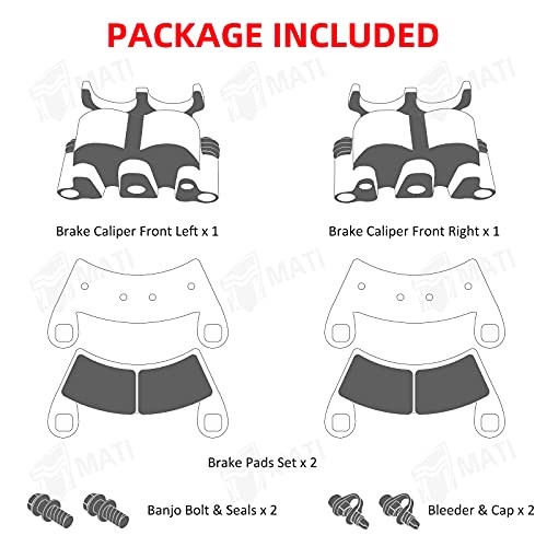 Front Left Right Brake Caliper Set with Pads without Mounting Bracket for