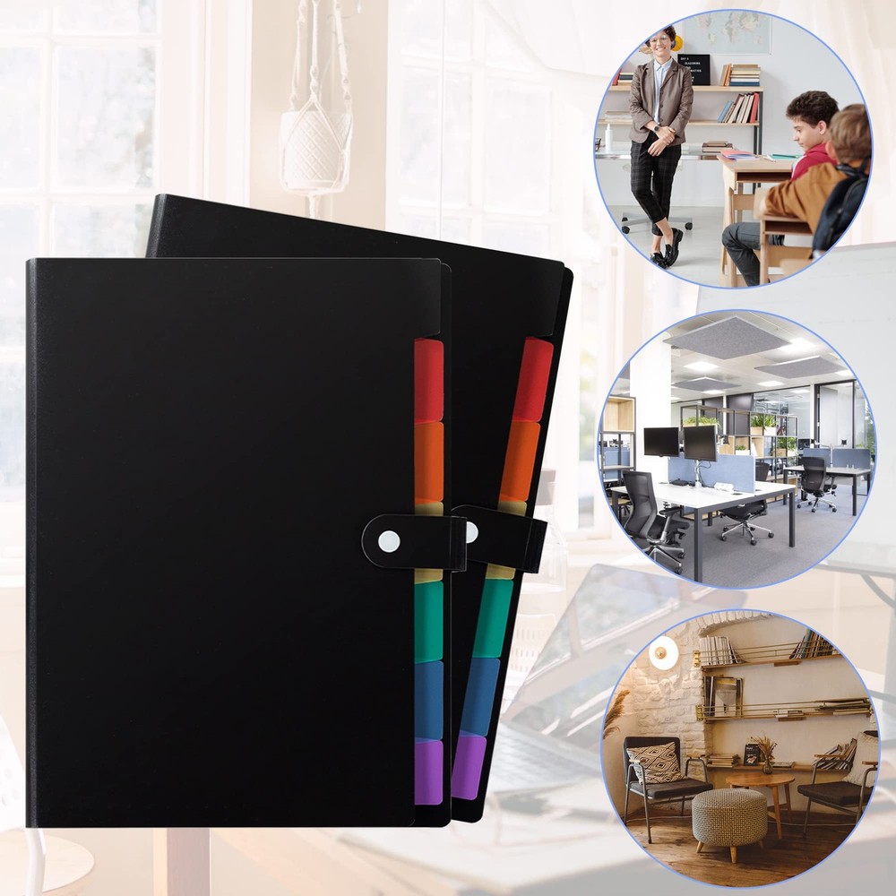 10 Pack Expanding File Folders, 7 Pocket Folder Organizer, A4 Letter Size, Mu...